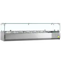 Tefcold Opzetkoelvitrine | V-LINE | 6x 1/4 GN | +2°C/+10°C | 1400x335x434(h)mm