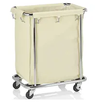 WAS Germany Linnenwagen | RVS/Nylon | Incl. Waszak | Wielen (Geremd) | 650x450x850(h)mm 