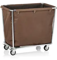 WAS Germany Linnenwagen | RVS/Polyester | Incl. Waszak | Wielen (Geremd) | 950x600x850(h)mm 