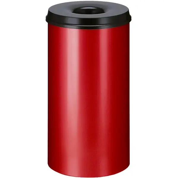 Afvalbak | Metaal | Rood/Zwart | 50L | Open | Vlamdovend | Ø335x630(h)mm