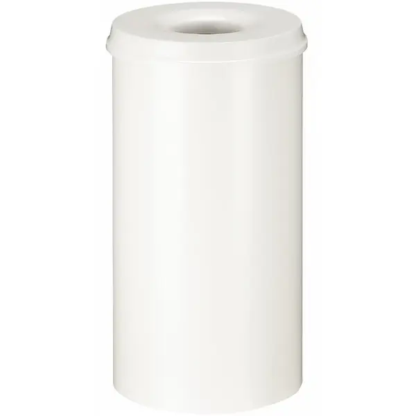Afvalbak | Metaal | Wit | 50L | Open | Vlamdovend | Ø335x630(h)mm