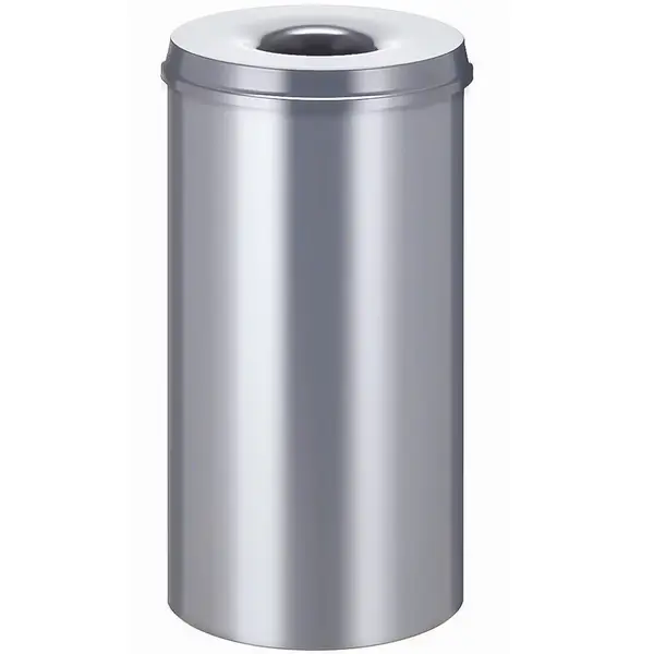 Afvalbak | Metaal | Zilver | 50L | Open | Vlamdovend | Ø335x630(h)mm