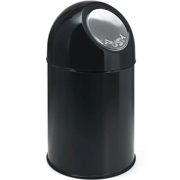Afvalbak | Metaal/Kunststof | Zwart | 30L | Duwdeksel | Ø305x540(h)mm
