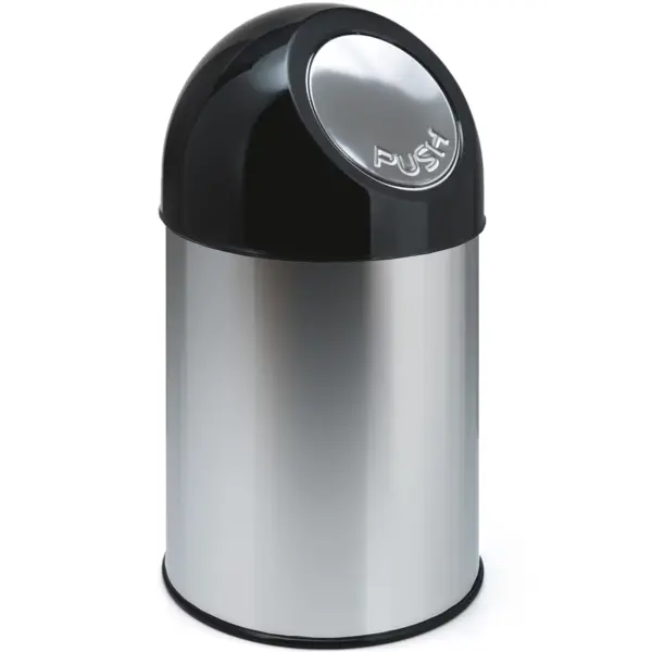 Afvalbak | RVS/Kunststof | Zwart | 30L | Duwdeksel | Ø305x540(h)mm