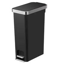 EKO Pedaalemmer | HANA | Kunststof/RVS | Zwart | 40L | Klapdeksel | 250x440x625(h)mm 