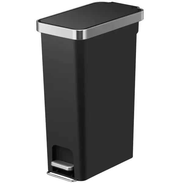 Pedaalemmer | HANA | Kunststof/RVS | Zwart | 40L | Klapdeksel | 250x440x625(h)mm