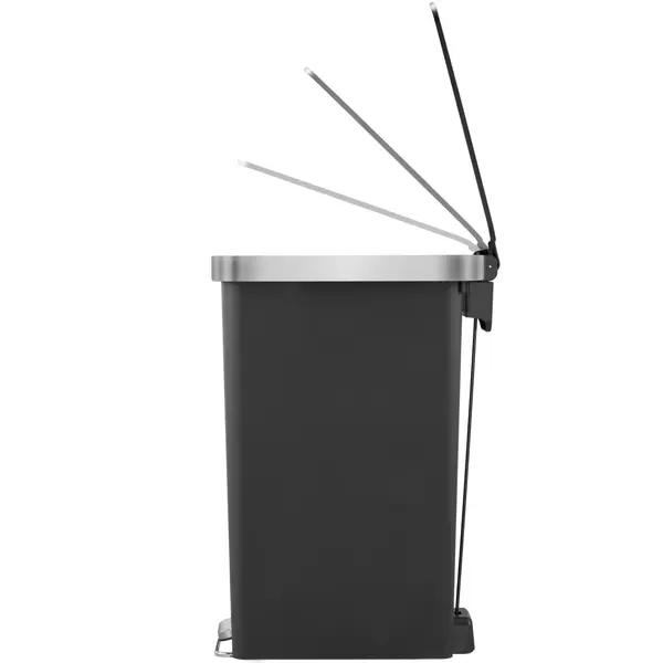 Pedaalemmer | HANA | Kunststof/RVS | Zwart | 40L | Klapdeksel | 250x440x625(h)mm