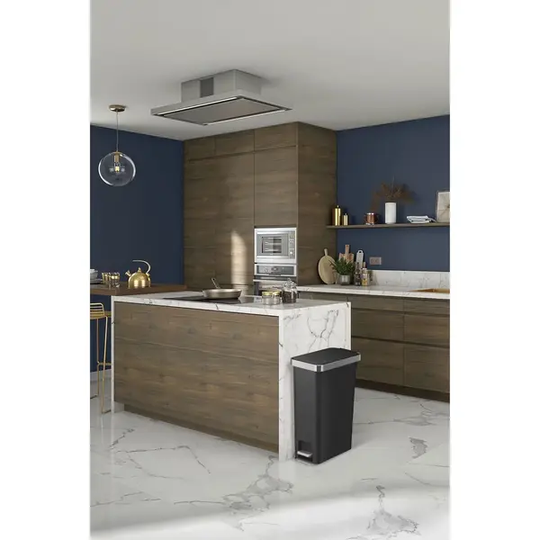 Pedaalemmer | HANA | Kunststof/RVS | Zwart | 40L | Klapdeksel | 250x440x625(h)mm