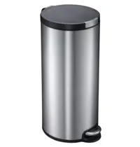 EKO Pedaalemmer | ARTISTIC | Kunststof/RVS | Zwart | 30L | Klapdeksel | Anti Fingerprint | Ø292x650(h)mm 