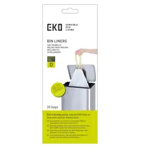 EKO Afvalzakken | Kunststof | Wit | 21L | EKO Afvalbakken | 480 Stuks | 550x550(h)mm 
