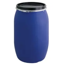 Luxus Afvalbak | Kunststof | Zwart/Blauw | 120L | Los Deksel | Ø500x790(h)mm 