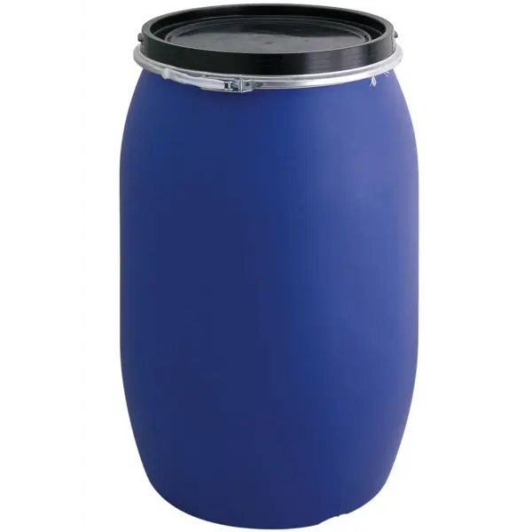 Afvalbak | Kunststof | Zwart/Blauw | 120L | Los Deksel | Ø500x790(h)mm