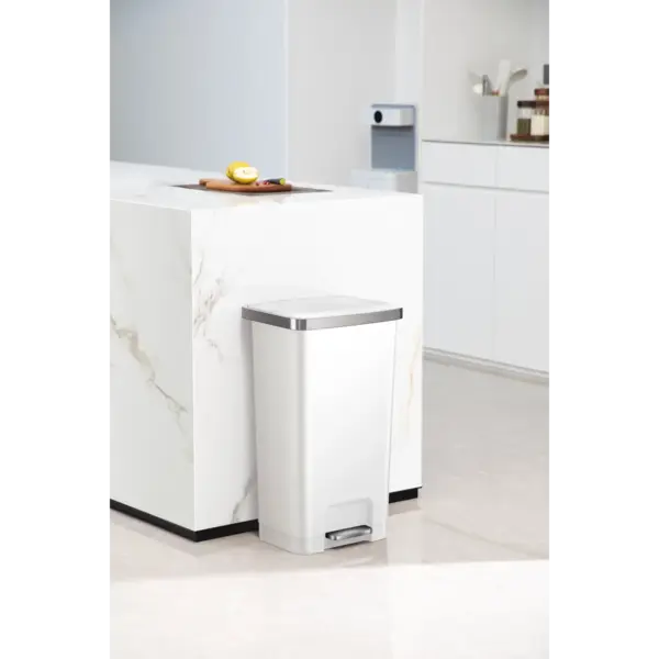 Pedaalemmer | HANA | Kunststof/RVS | Wit | 45L | Klapdeksel | 308x370x650(h)mm