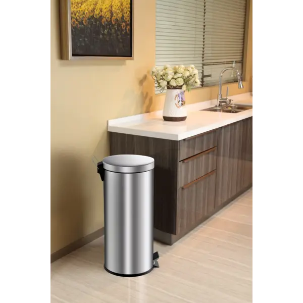 Pedaalemmer | RVS | 30L | Klapdeksel | Ø292x640(h)mm