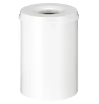 V-Part Afvalbak | Metaal | Wit | 30L | Open | Vlamdovend | Ø335x470(h)mm 