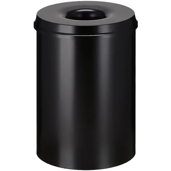 Afvalbak | Metaal | Zwart | 30L | Open | Vlamdovend | Ø335x470(h)mm