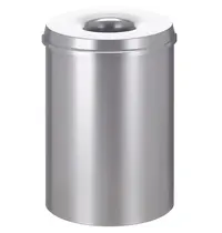 V-Part Afvalbak | Metaal | Zilver | 30L | Open | Vlamdovend | Ø335x470(h)mm 