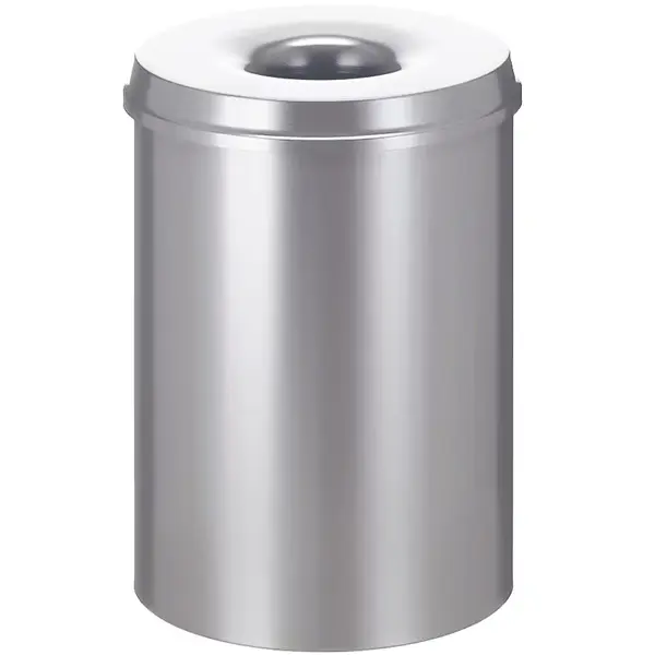 Afvalbak | Metaal | Zilver | 30L | Open | Vlamdovend | Ø335x470(h)mm