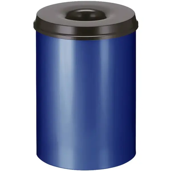 Afvalbak | Metaal | Blauw/Zwart | 30L | Open | Vlamdovend | Ø335x470(h)mm