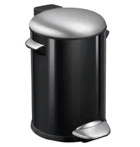 EKO Pedaalemmer | BELLE DELUXE | RVS | Zwart | 12L | Klapdeksel | Ø250x412(h)mm 