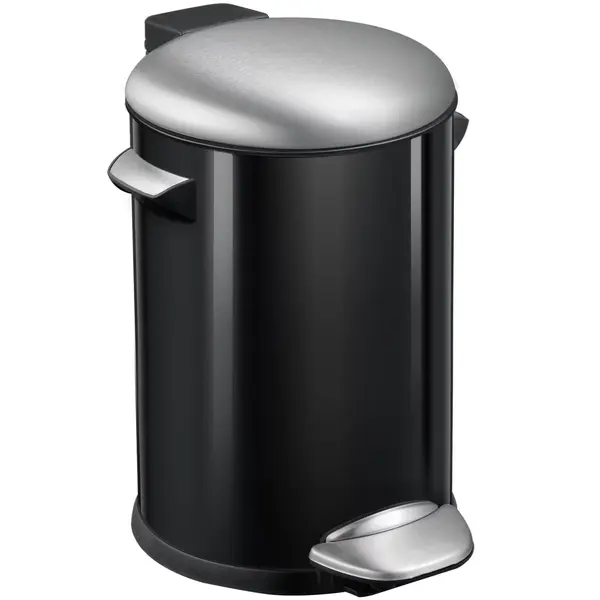 Pedaalemmer | BELLE DELUXE | RVS | Zwart | 12L | Klapdeksel | Ø250x412(h)mm