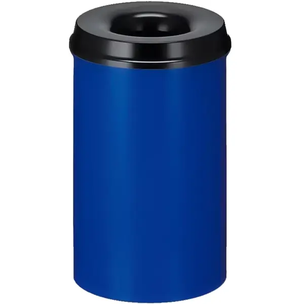 Afvalbak | Metaal | Zwart/Blauw | 20L | Open | Vlamdovend | Ø260x420(h)mm