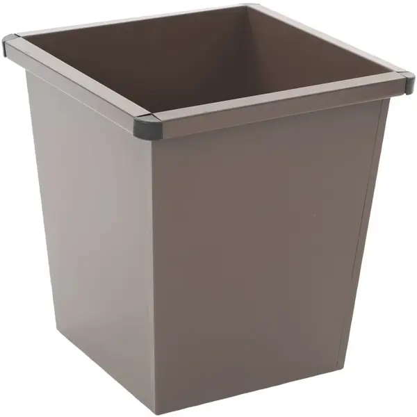 Afvalbak | Metaal/Kunststof | Bruin | 27L | Open | Afvalscheiding | 343x343x361(h)mm