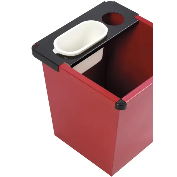 Afvalbak | Metaal/Kunststof | Rood | 27L | Open | Afvalscheiding | 343x343x361(h)mm