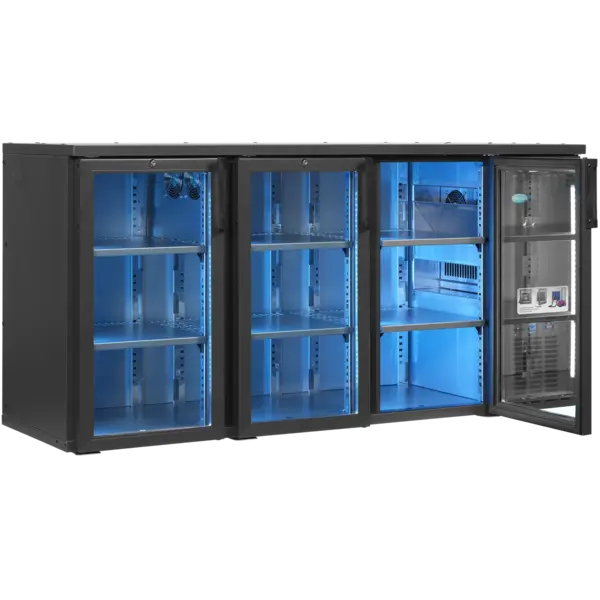 Barkoelkast | SCL Combi-Line | 455L | Antracietgrijs | +2°C/+10°C | Geforceerd | Draaideuren | RGB LED | 1720x560x820(h)mm