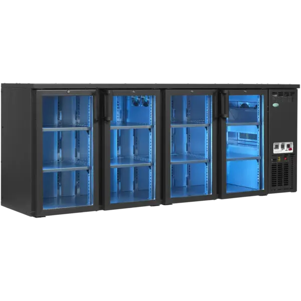 Barkoelkast | SCL Combi-Line | 616L | Antracietgrijs | +2°C/+10°C | Geforceerd | Draaideuren | RGB LED | 2200x560x820(h)mm