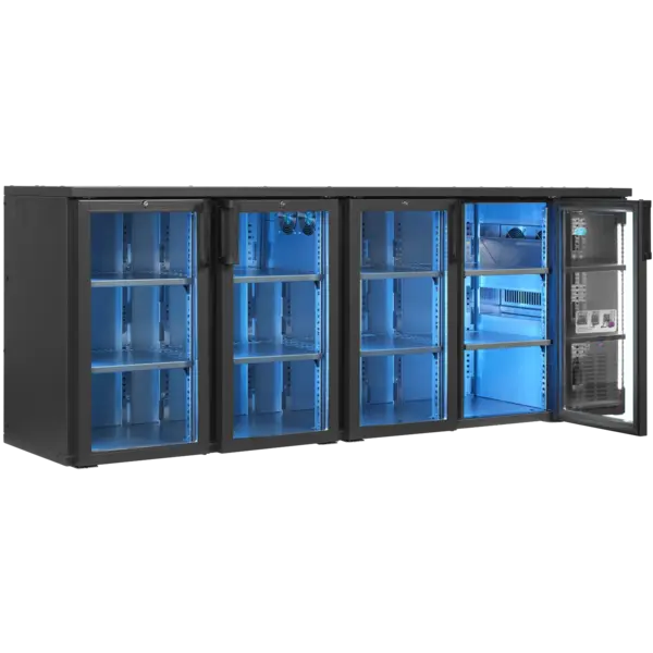 Barkoelkast | SCL Combi-Line | 616L | Antracietgrijs | +2°C/+10°C | Geforceerd | Draaideuren | RGB LED | 2200x560x820(h)mm