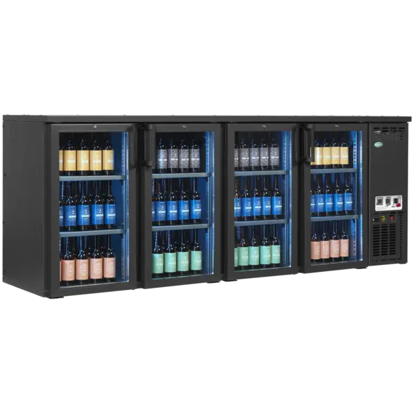 Barkoelkast | SCL Combi-Line | 616L | Antracietgrijs | +2°C/+10°C | Geforceerd | Draaideuren | RGB LED | 2200x560x820(h)mm