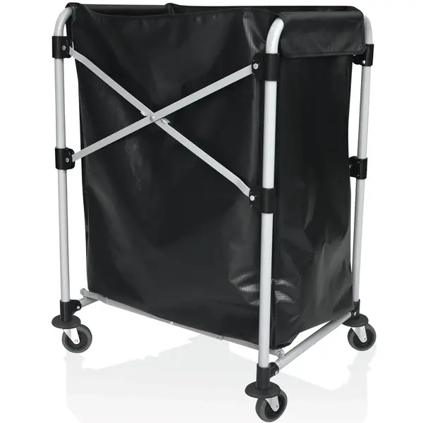 Linnenwagen | Ijzer/PVC | Inklapbaar | Incl. Waszak | Wielen (Geremd) | 660x500x860(h)mm