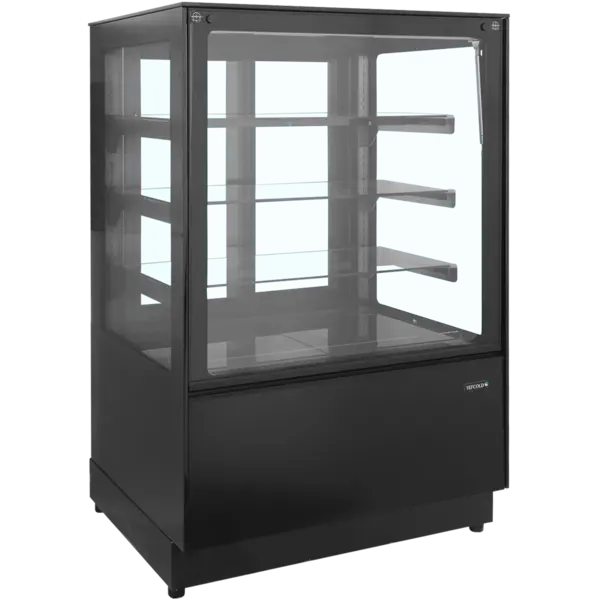 Koelvitrine | PDA3 | 390L | Zwart | -1°C/+5°C | Geforceerd | 4 Niveaus | Wielen | 900x750x1360(h)mm