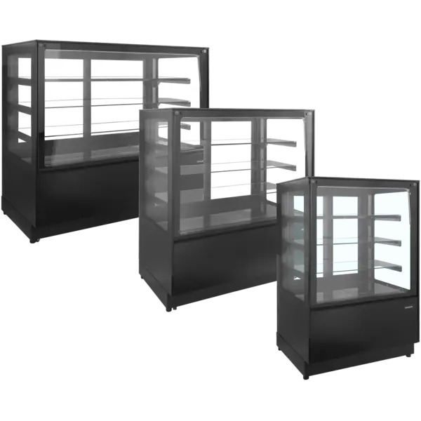 Koelvitrine | PDA3 | 390L | Zwart | -1°C/+5°C | Geforceerd | 4 Niveaus | Wielen | 900x750x1360(h)mm