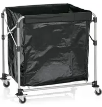 WAS Germany Linnenwagen | Ijzer/PVC | Inklapbaar | Incl. Waszak | Wielen (Geremd) | 900x660x860(h)mm 