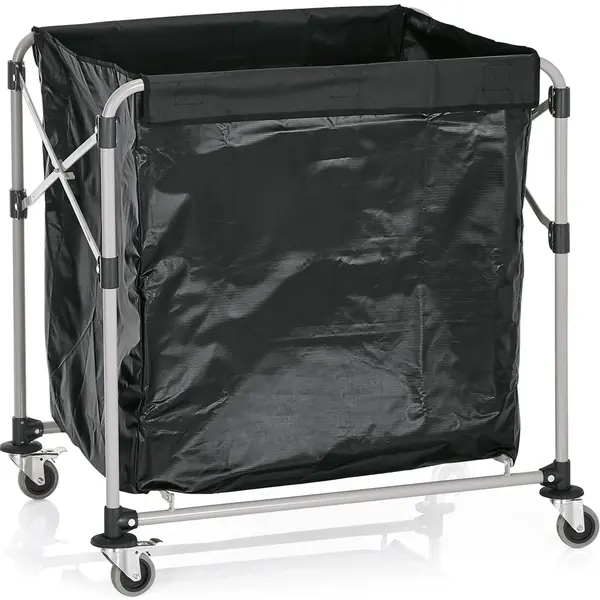 Linnenwagen | Ijzer/PVC | Inklapbaar | Incl. Waszak | Wielen (Geremd) | 900x660x860(h)mm