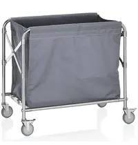 WAS Germany Linnenwagen | RVS/Nylon | Incl. Waszak | Wielen (Geremd) | 800x500x850(h)mm 