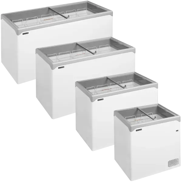 Vrieskist | NIC | 186L | Wit/Grijs | -14°C/-24°C | Statisch | Schuifdeksels | Wielen (Geremd) | 740x650x885(h)mm