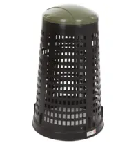 Luxus Afvalbak | RUFF | Kunststof | Groen/Zwart | 110L | Klapdeksel | Afvalscheiding | Ø525x870(h)mm