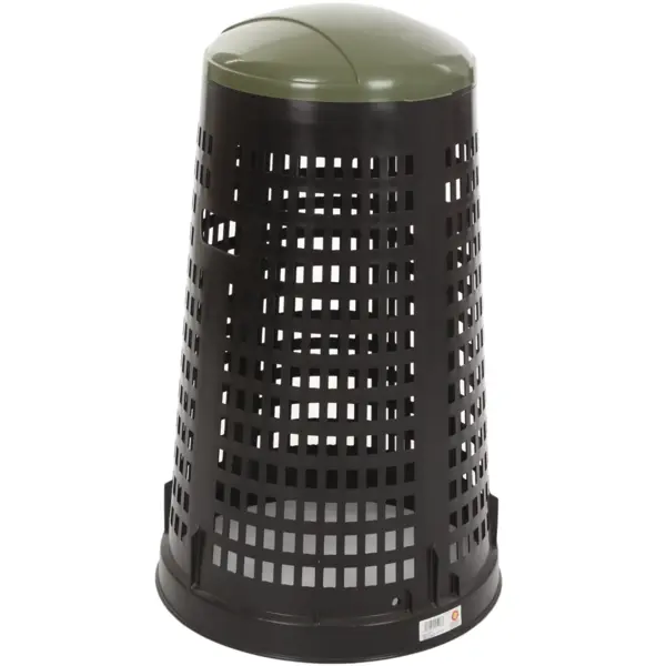 Afvalbak | RUFF | Kunststof | Groen/Zwart | 110L | Klapdeksel | Ø525x870(h)mm