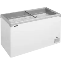 Tefcold Vrieskist | NIC | 390L | Wit/Grijs | -14°C/-24°C | Statisch | Schuifdeksels | Wielen (Geremd) | 1320x650x885(h)mm