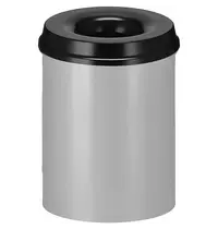 V-Part Afvalbak | Aluminium | Grijs/Zwart | 15L | Open | Vlamdovend | Ø260x360(h)mm