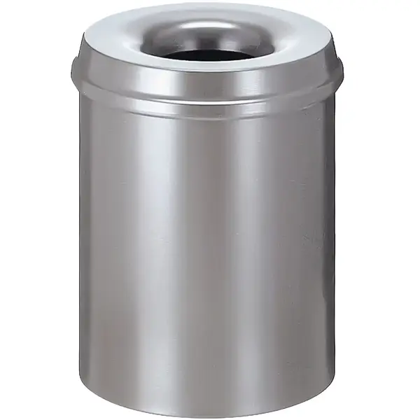 Afvalbak | Metaal | Zilver | 15L | Open | Vlamdovend | Ø260x360(h)mm