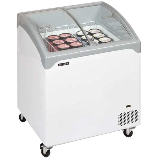 Vrieskist | NIC | 185L | Wit/Grijs | -14°C/-24°C | Statisch | Schuifdeksels | Wielen (Geremd) | 740x650x918(h)mm