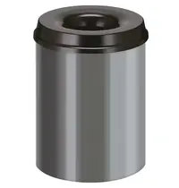 V-Part Afvalbak | RVS | Zwart | 15L | Open | Vlamdovend | Ø260x360(h)mm