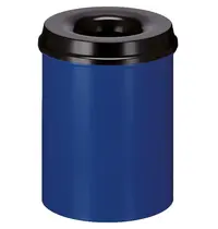 V-Part Afvalbak | Metaal | Blauw/Zwart | 15L | Open | Vlamdovend | Ø260x360(h)mm 