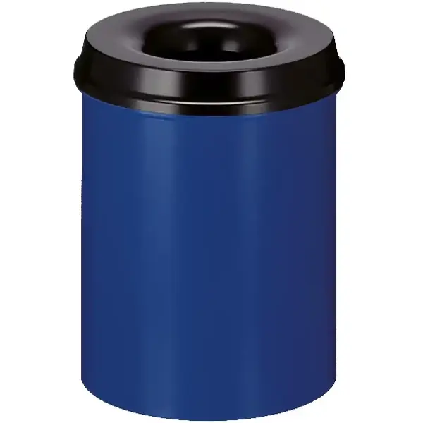 Afvalbak | Metaal | Blauw/Zwart | 15L | Open | Vlamdovend | Ø260x360(h)mm