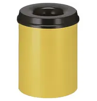 V-Part Afvalbak | Metaal | Geel/Zwart | 15L | Open | Vlamdovend | Ø260x360(h)mm 