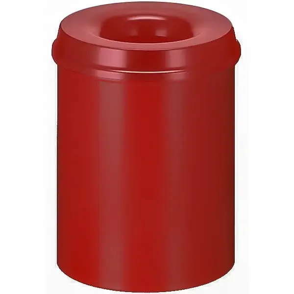 Afvalbak | Metaal | Rood | 15L | Open | Vlamdovend | Ø260x360(h)mm